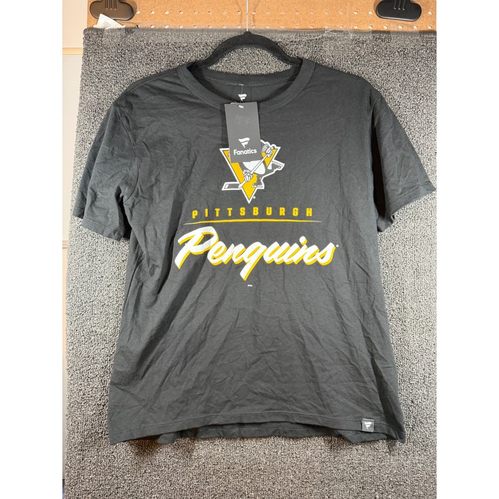 Fanatics T-Shirt Mens Small Black Pittsburgh Penguins NHL Graphic Tee